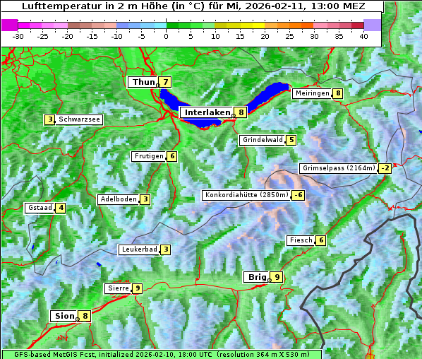 Temperatur, 11. 2. 2026
