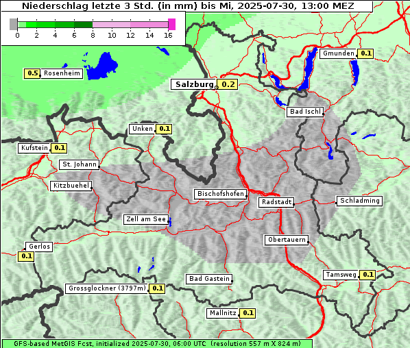Niederschlag, 30. 7. 2025