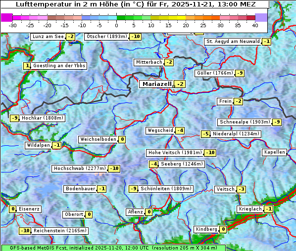 Temperatur, 21. 11. 2025