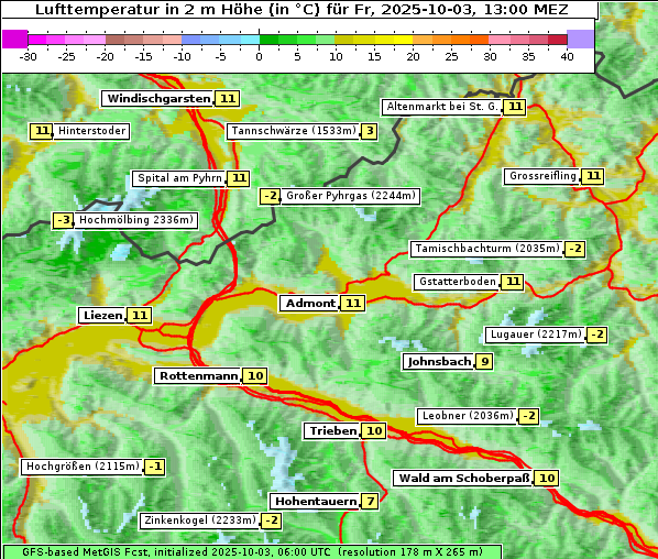 Temperatur, 3. 10. 2025