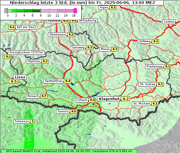 Niederschlag, 6. 6. 2025