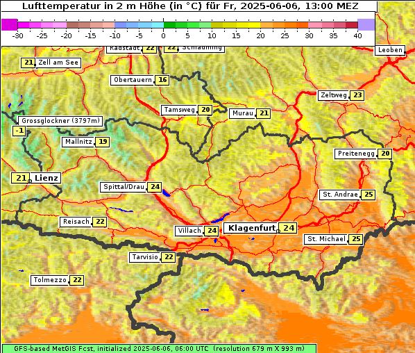Temperatur, 6. 6. 2025
