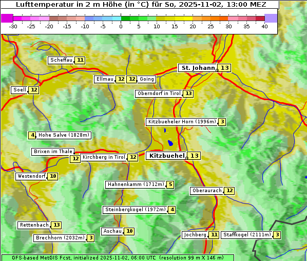 Temperatur, 2. 11. 2025