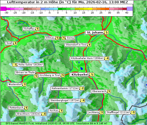 Temperatur, 16. 2. 2026