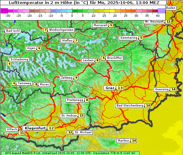 Temperatur, 6. 10. 2025