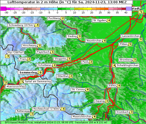 Temperatur, 23. 11. 2024