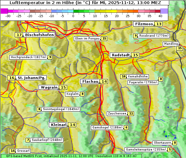 Temperatur, 12. 11. 2025