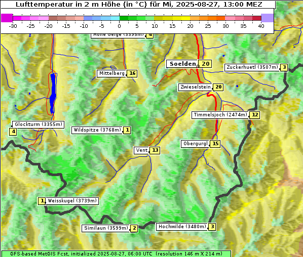 Temperatur, 27. 8. 2025