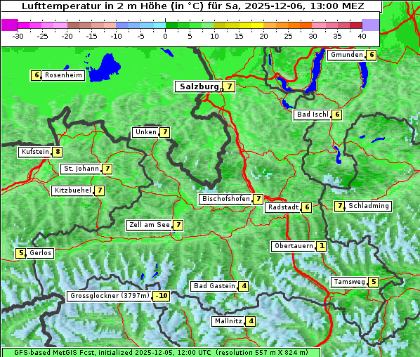 Temperatur, 6. 12. 2025