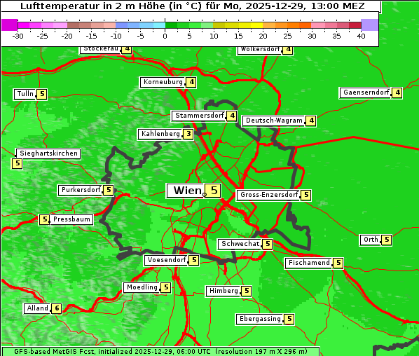 Temperatur, 29. 12. 2025
