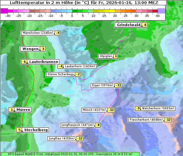 Temperatur, 16. 1. 2026