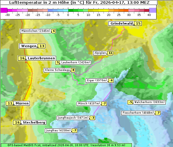 Temperatur, 17. 4. 2026