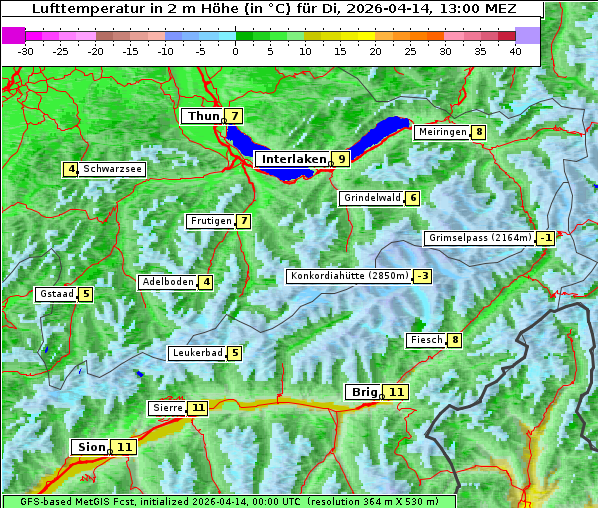Temperatur, 14. 4. 2026