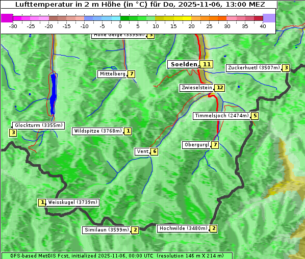 Temperatur, 6. 11. 2025