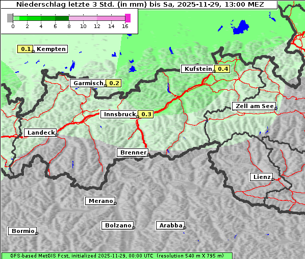 Niederschlag, 29. 11. 2025