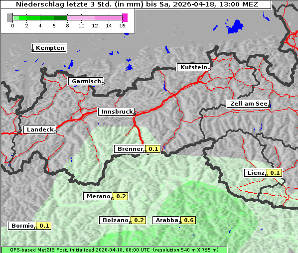 Niederschlag, 18. 4. 2026