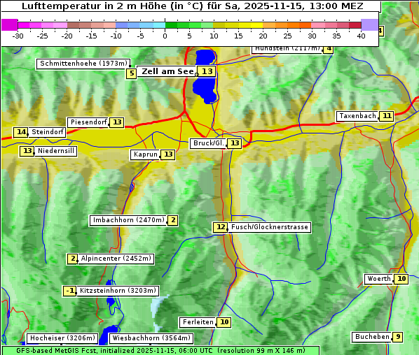 Temperatur, 15. 11. 2025