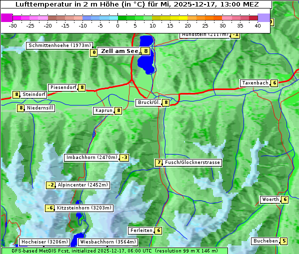Temperatur, 17. 12. 2025