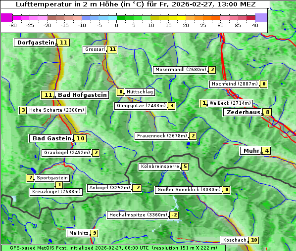 Temperatur, 27. 2. 2026