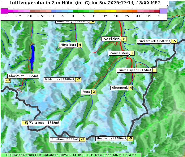 Temperatur, 14. 12. 2025