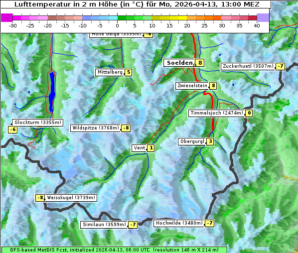 Temperatur, 13. 4. 2026