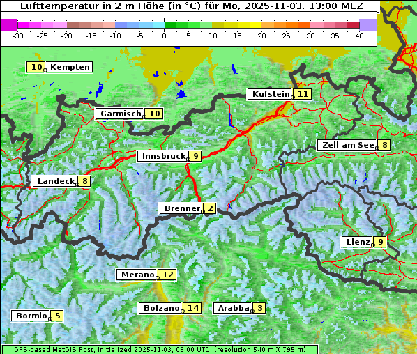Temperatur, 3. 11. 2025