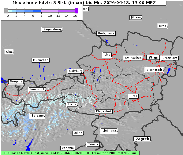Neuschnee, 13. 4. 2026