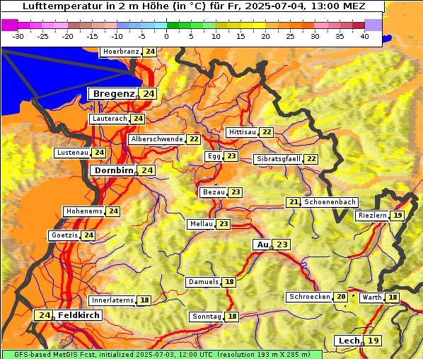Temperatur, 4. 7. 2025