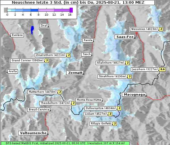 Neuschnee, 21. 8. 2025