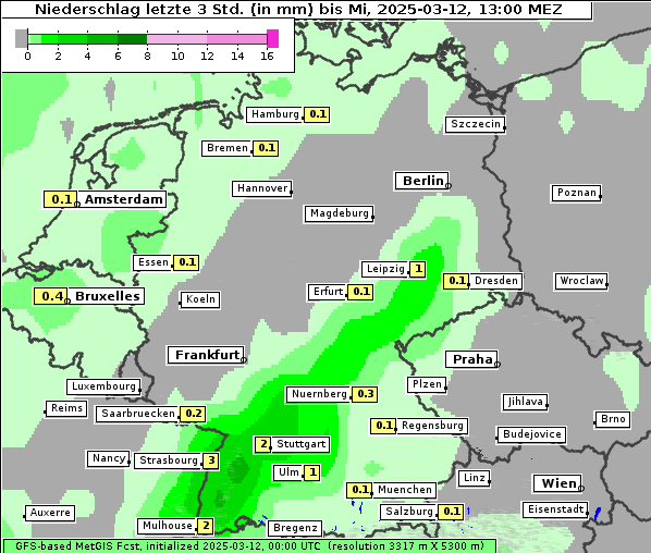 Niederschlag, 12. 3. 2025