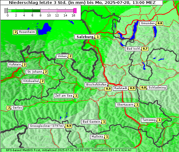 Niederschlag, 28. 7. 2025