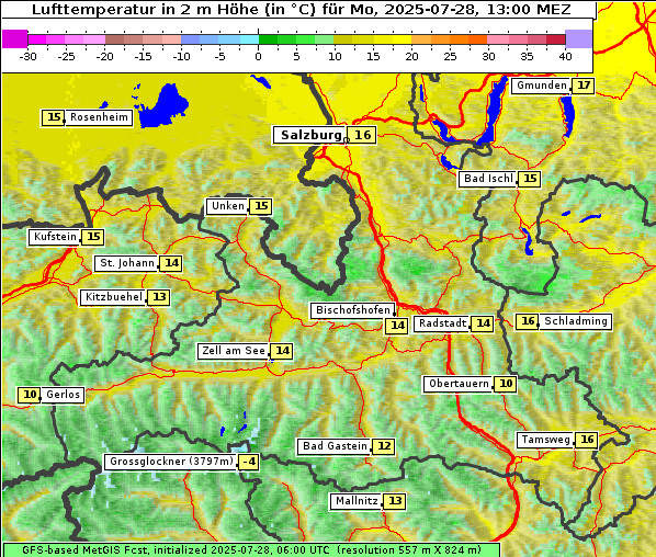 Temperatur, 28. 7. 2025