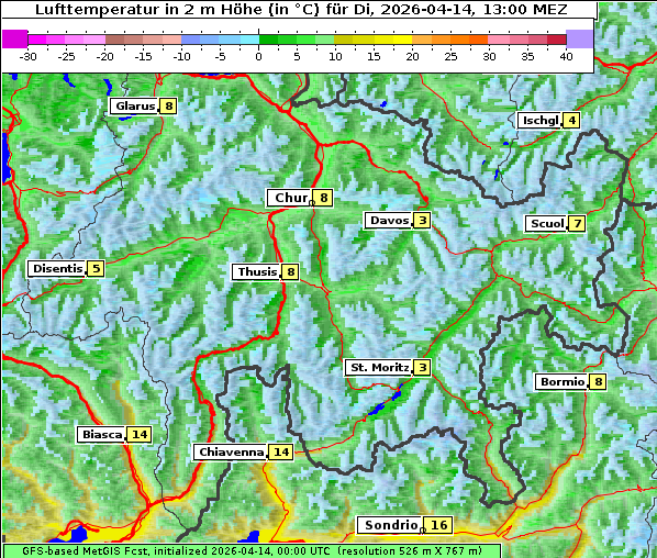 Temperatur, 14. 4. 2026