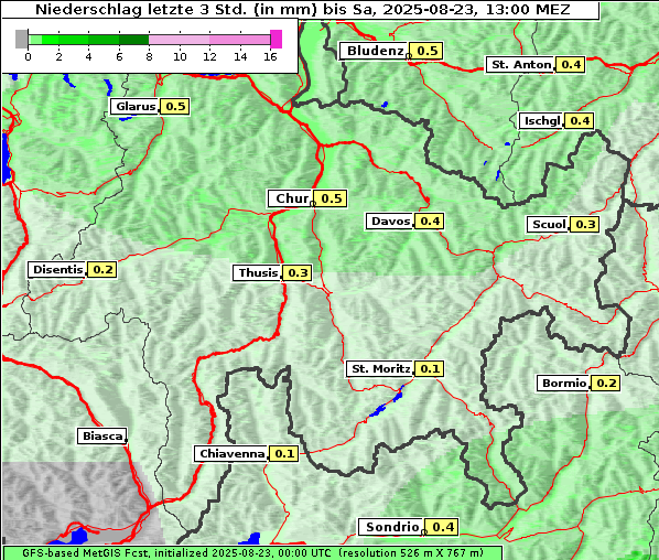 Niederschlag, 23. 8. 2025