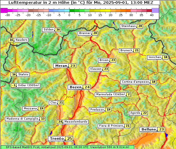 Temperatur, 1. 9. 2025