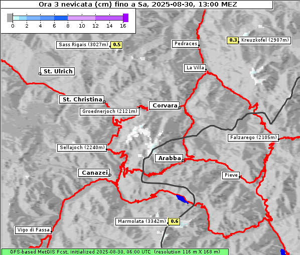 Neuschnee, 30. 8. 2025