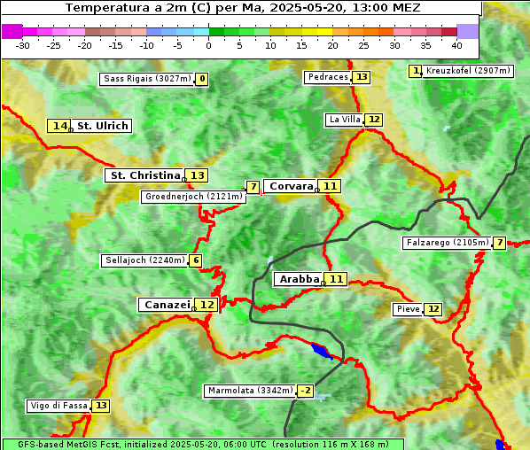 Temperatur, 20. 5. 2025