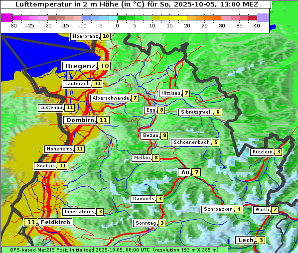 Temperatur, 5. 10. 2025