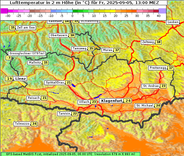 Temperatur, 5. 9. 2025