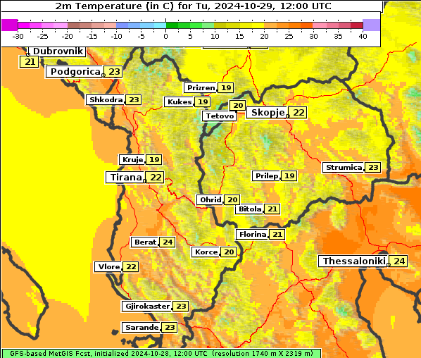 Temperatur, 29. 10. 2024