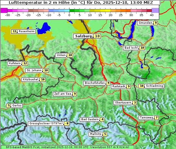 Temperatur, 18. 12. 2025