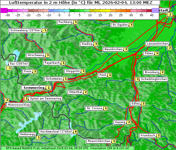 Temperatur, 4. 2. 2026