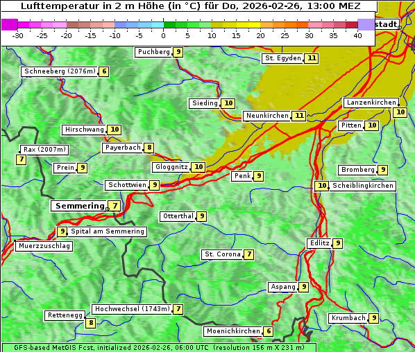 Temperatur, 26. 2. 2026