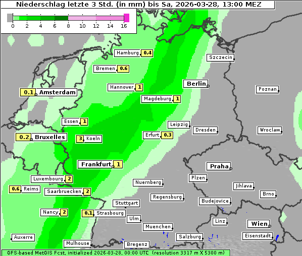 Niederschlag, 28. 3. 2026