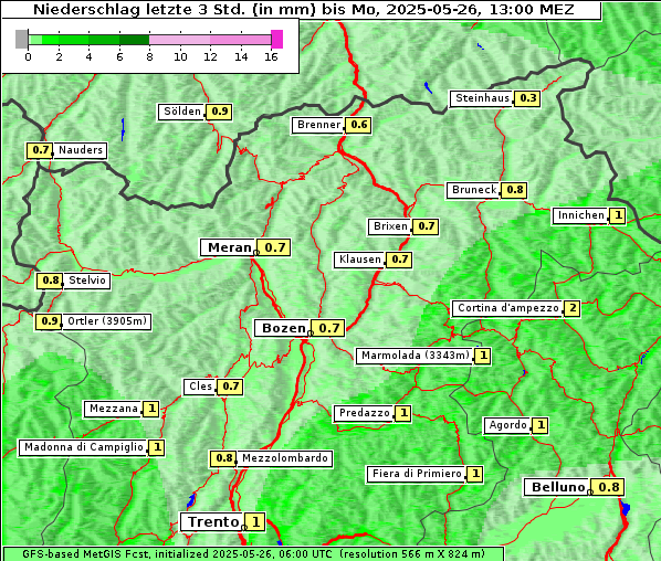 Niederschlag, 26. 5. 2025