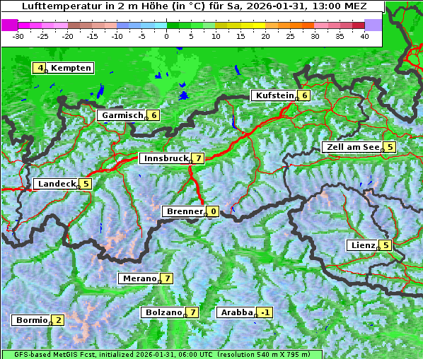 Temperatur, 31. 1. 2026