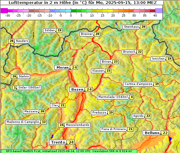 Temperatur, 15. 9. 2025