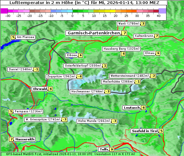 Temperatur, 14. 1. 2026