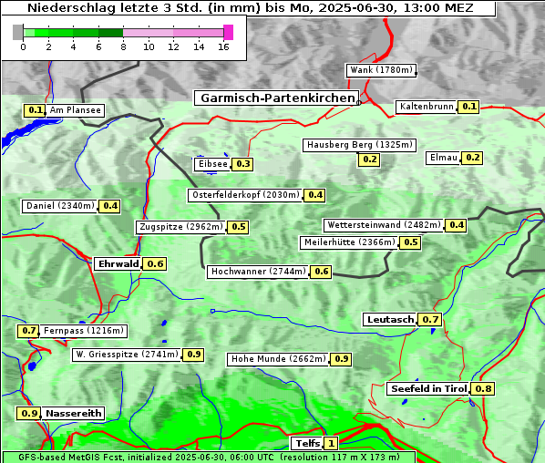Niederschlag, 30. 6. 2025