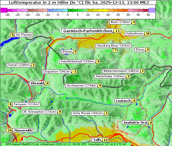 Temperatur, 13. 12. 2025